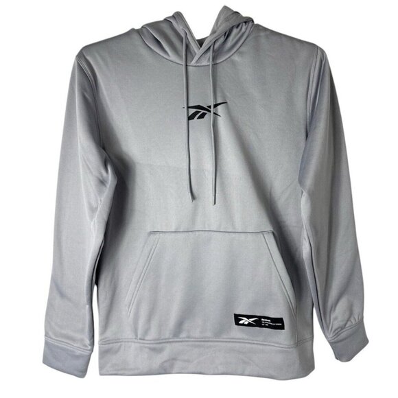 Reebok Quantum Hoodie Sweatshirt Men's M Pullover Sleet Gray NWT - Picture 2 of 14